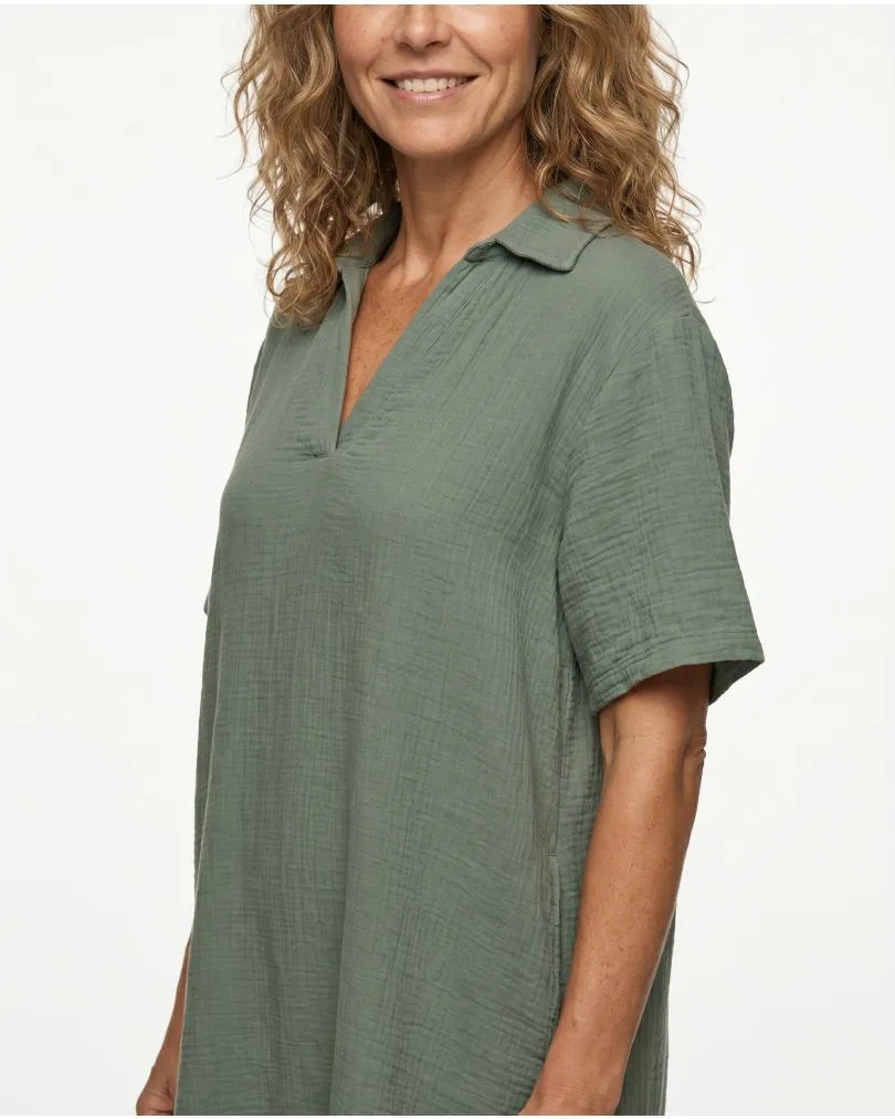 Kleid Musselin in  salbei von Made in Italy (Bild 4)