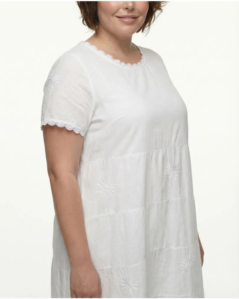 Kleid Stickerei A-Linie in  wei� von Spaziodonna (Bild 4)