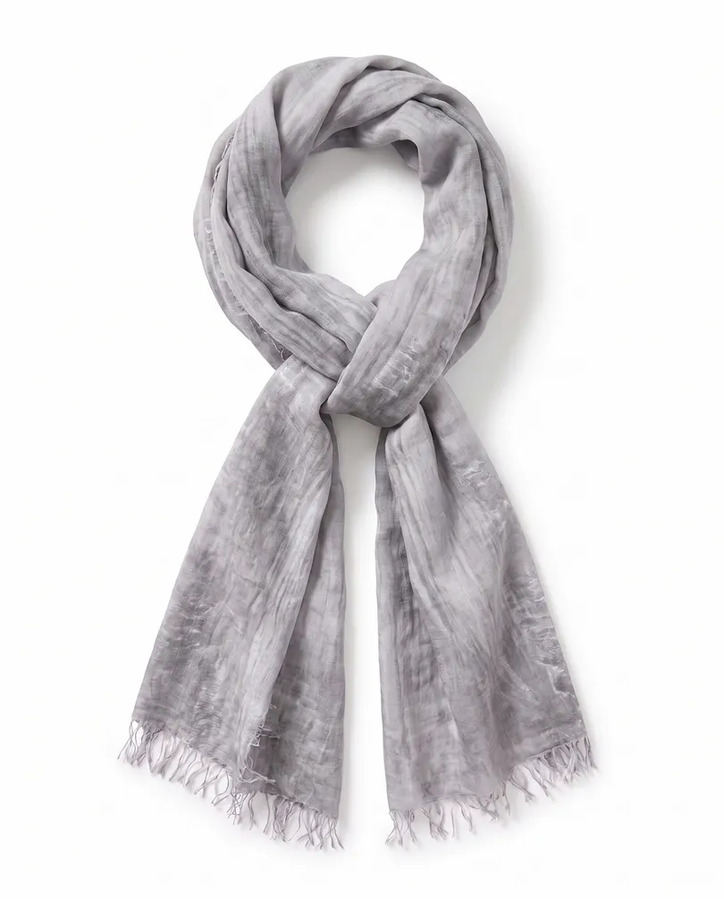 Knitterschal mit Fransen in  grau von fashion made in italy (Bild 2)
