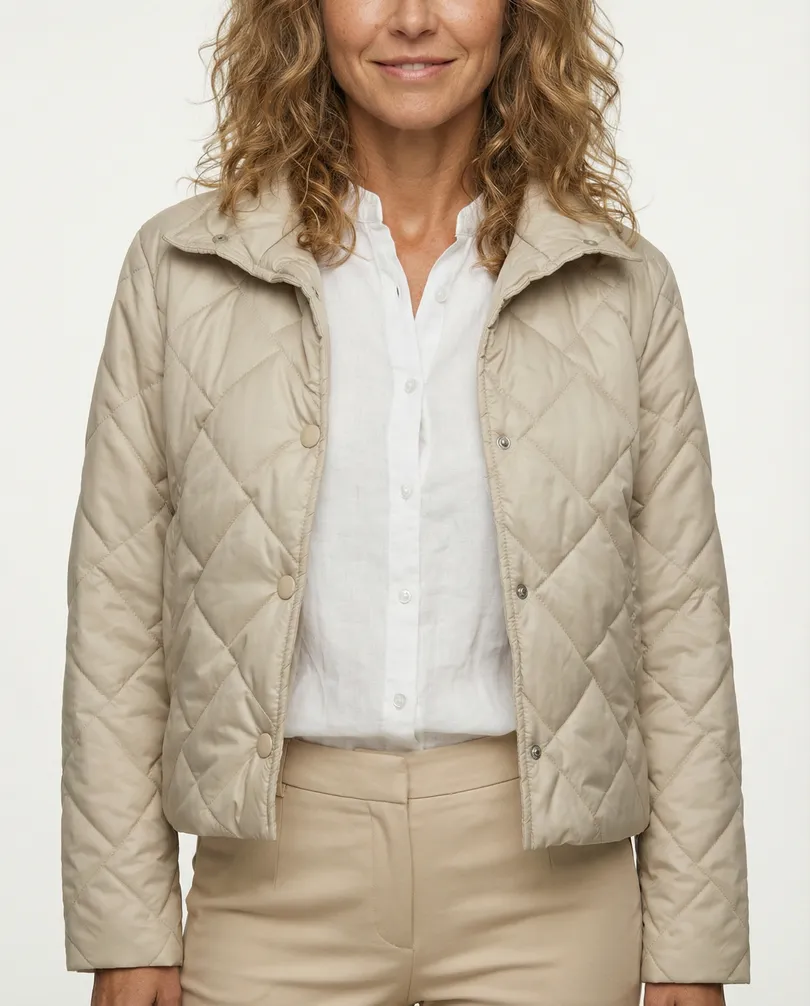 Kurze Steppjacke in  beige von Made in Italy (Bild 6)