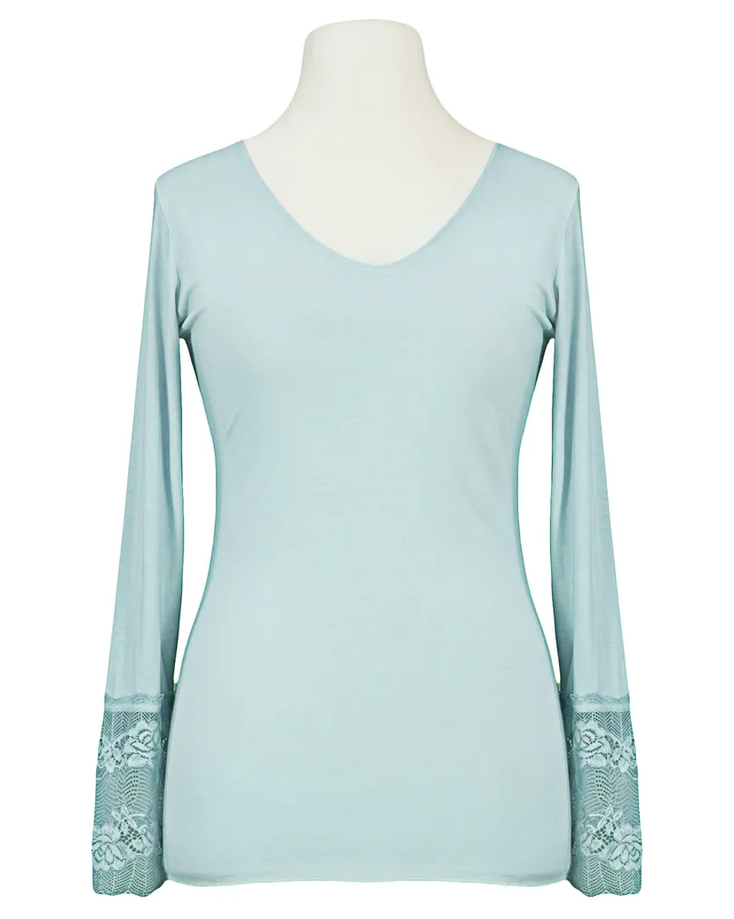 Langarm Shirt mit Spitze in  blau von Esvivid (Bild 1)