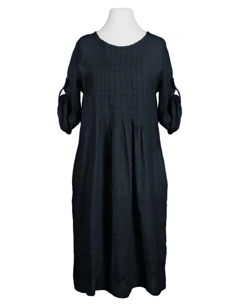 Leinenkleid mit Biesen in  schwarz von Made in Italy (Bild 1)