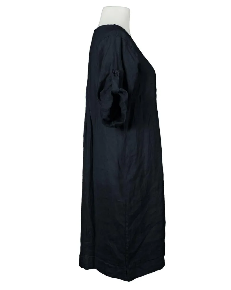 Leinenkleid mit Biesen in  schwarz von Made in Italy (Bild 2)
