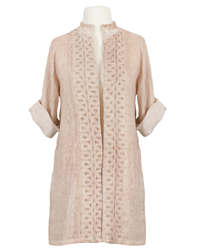 Leinen Jacke Stickerei in  rosa von Donna (Bild 1)