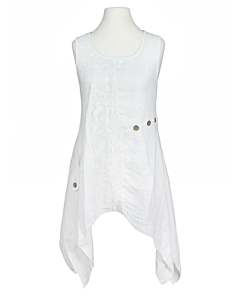 Leinen Tunika A-Linie in  wei� von Pronto Moda (Bild 1)