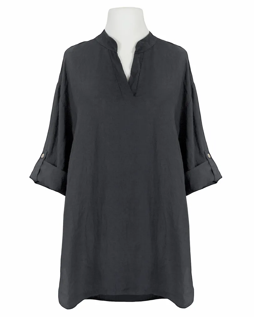 Leinenbluse in  anthrazit von Puro Lino (Bild 1)