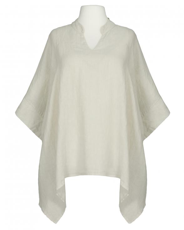 Leinenbluse Stehkragen in beige von Puro Lino