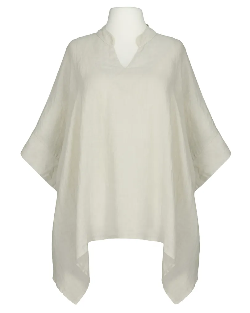 Leinenbluse Stehkragen in  beige von Puro Lino (Bild 1)