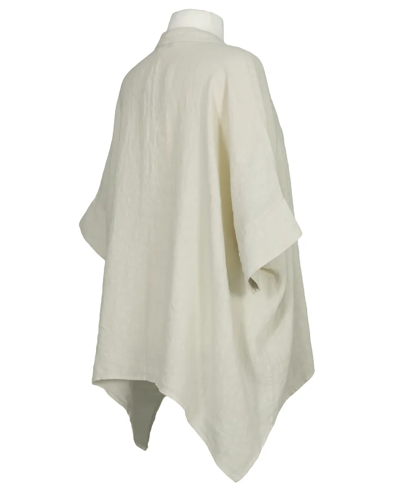 Leinenbluse Stehkragen in  beige von Puro Lino (Bild 2)