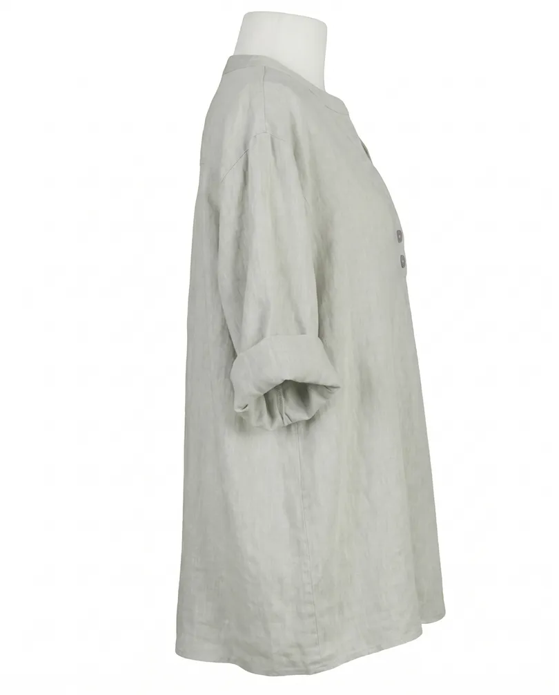 Leinenbluse Stehkragen in  beige von Puro Lino (Bild 2)