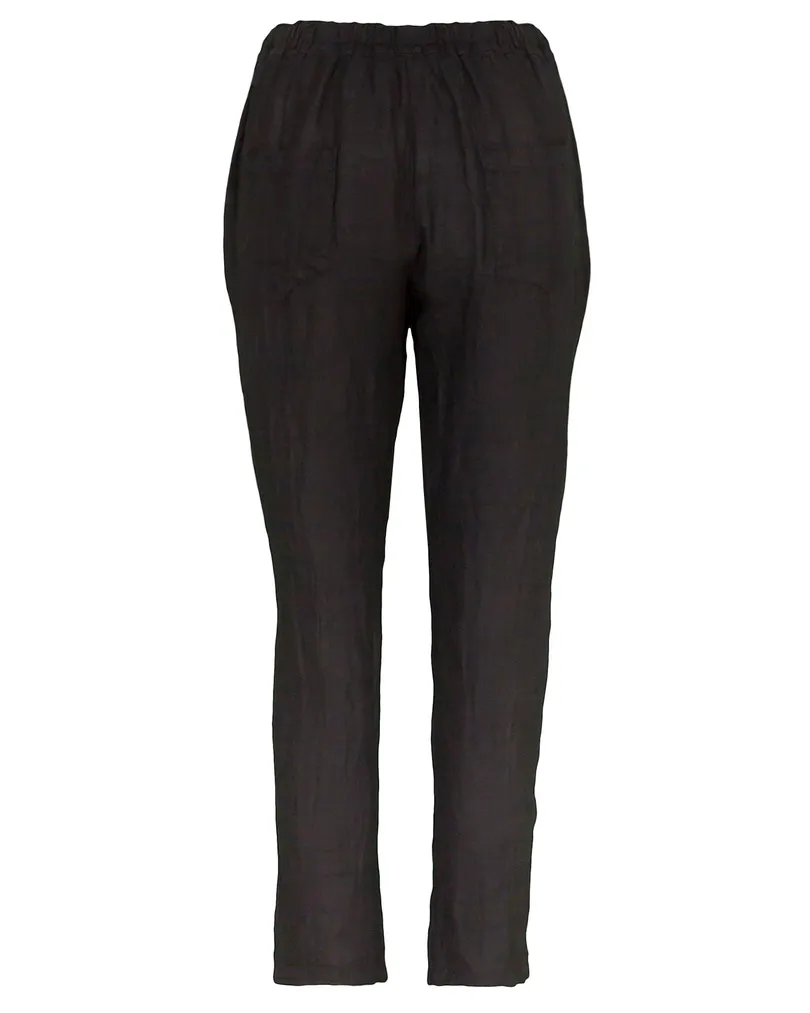 Leinenhose im Jogging-Stil in  schwarz von Puro Lino (Bild 2)