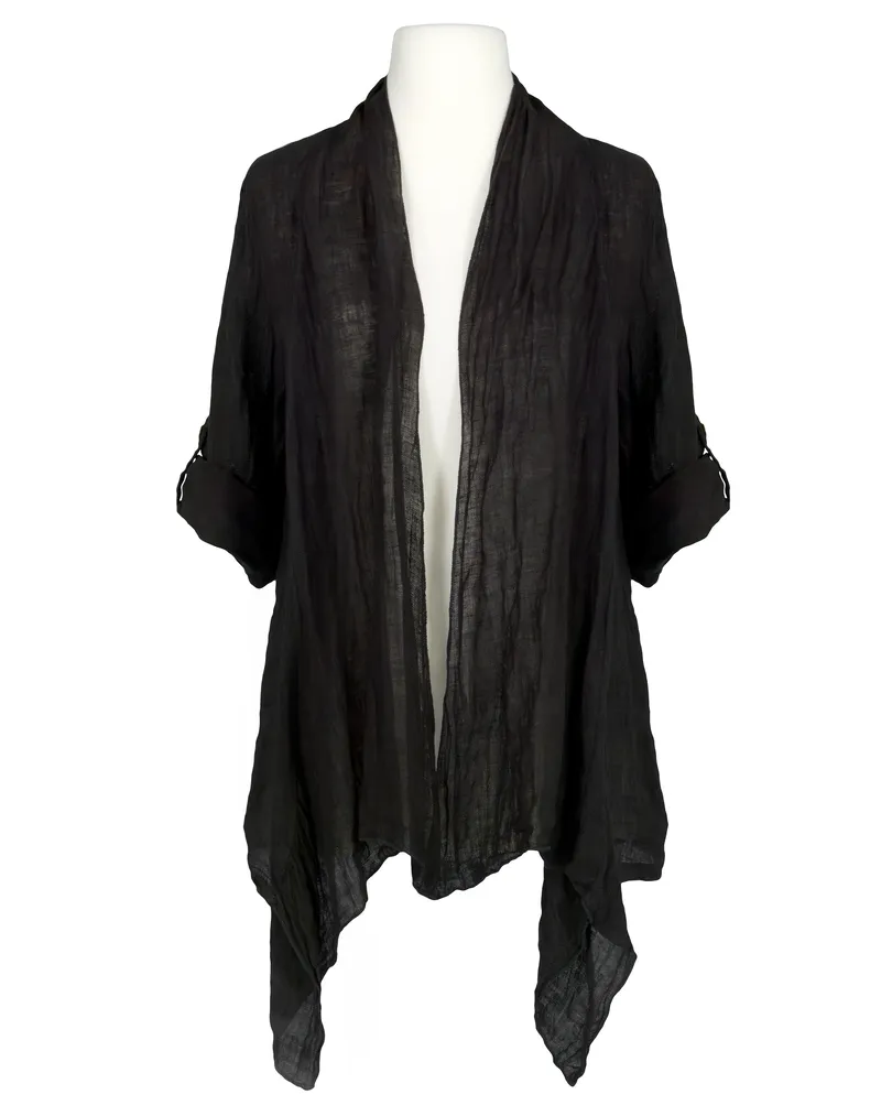 Leinenjacke in  schwarz von Made in Italy (Bild 1)