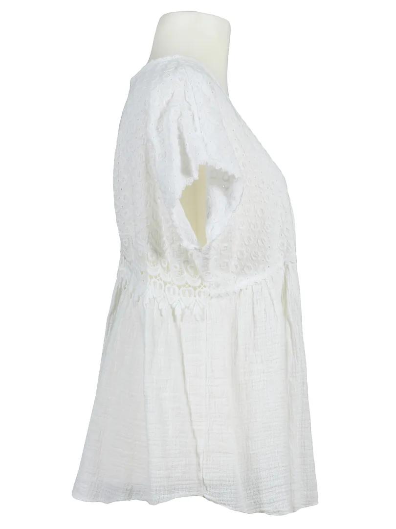 Leinenjacke Lochstickerei in  wei� von Glamour (Bild 2)