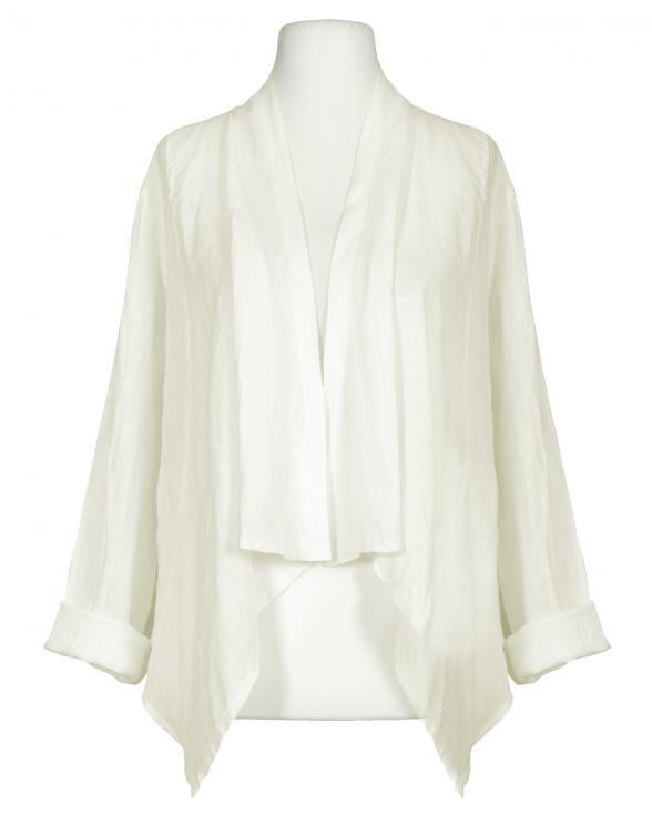 Leinenjacke mit Schalkragen in milchweiss von Made in Italy
