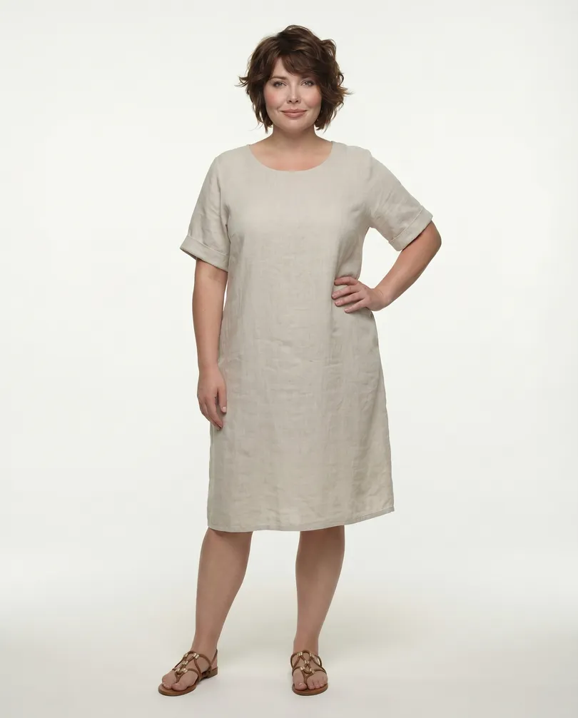 Leinenkleid in  beige von Puro Lino (Bild 3)