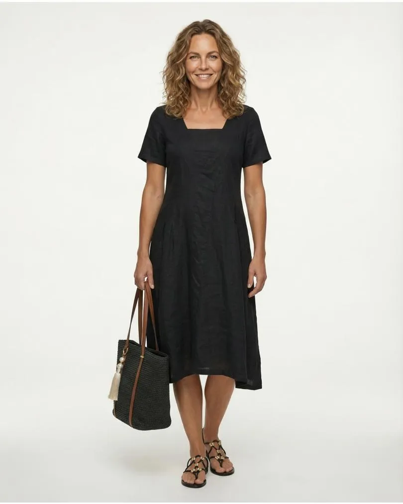 Leinenkleid in  schwarz von RESTART (Bild 3)