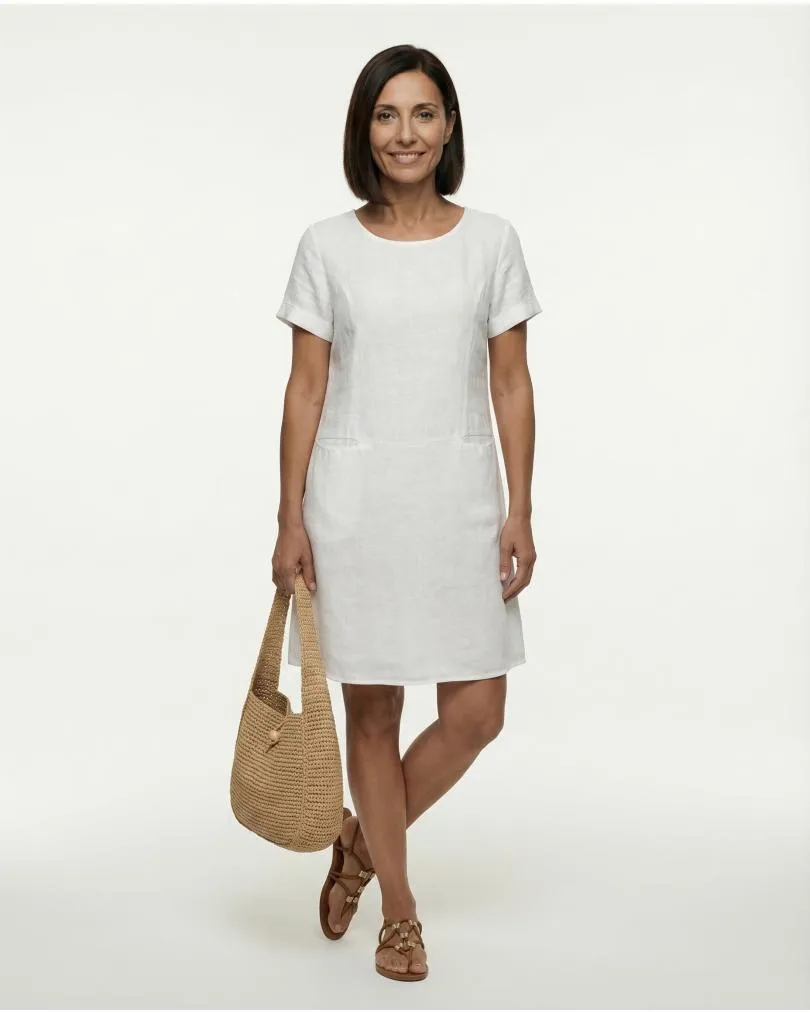 Leinenkleid in  wei� von Spaziodonna (Bild 3)