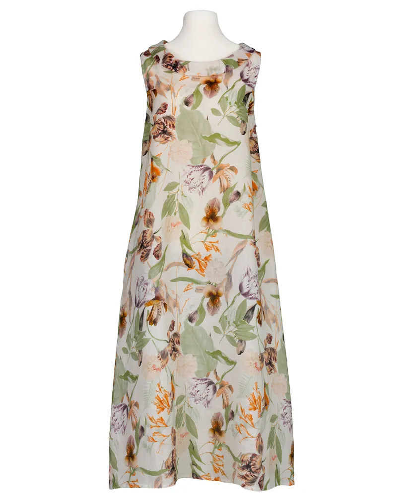 Leinenkleid A-Linie in khaki von Puro Lino