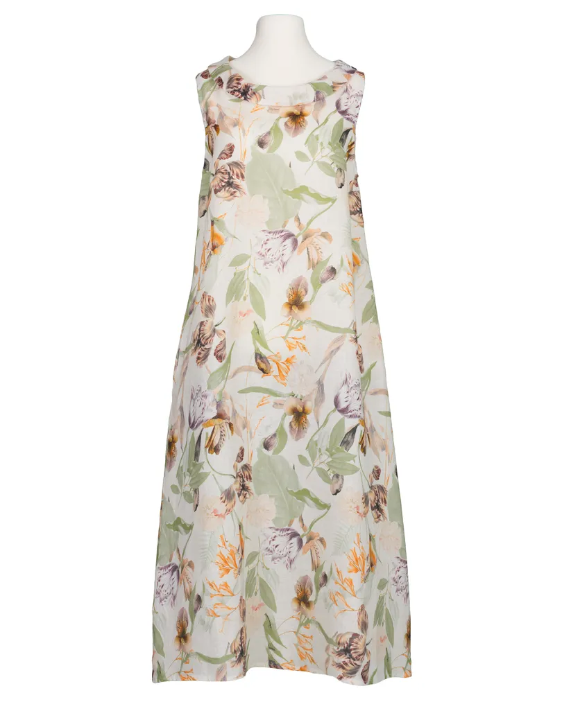 Leinenkleid A-Linie in lindgr�n von Puro Lino