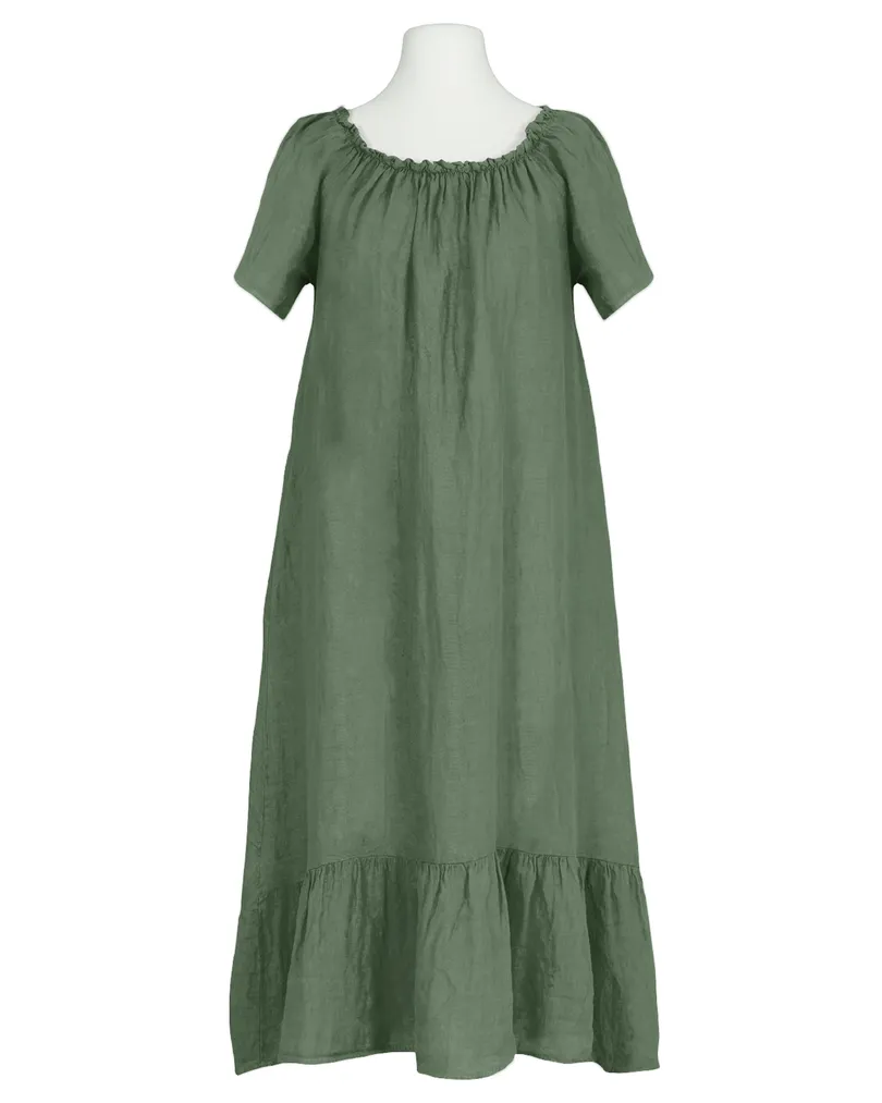 Leinenkleid A-Linie in  oliv von Made in Italy (Bild 1)