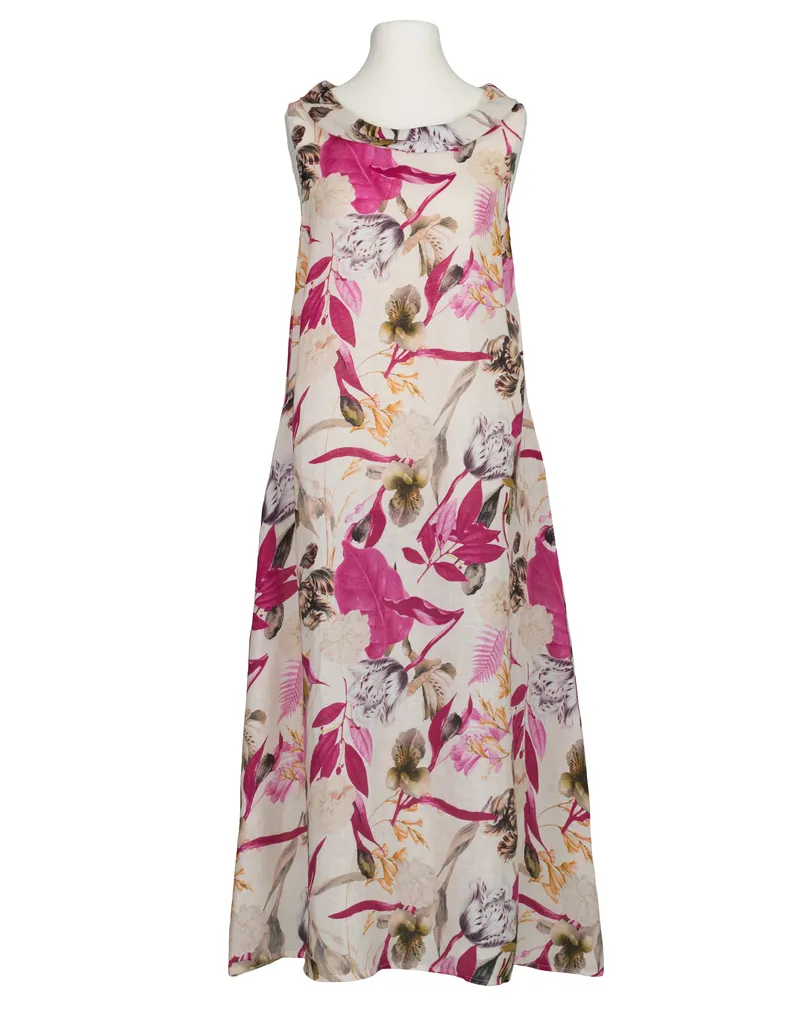 Leinenkleid A-Linie in  pink von Puro Lino (Bild 1)