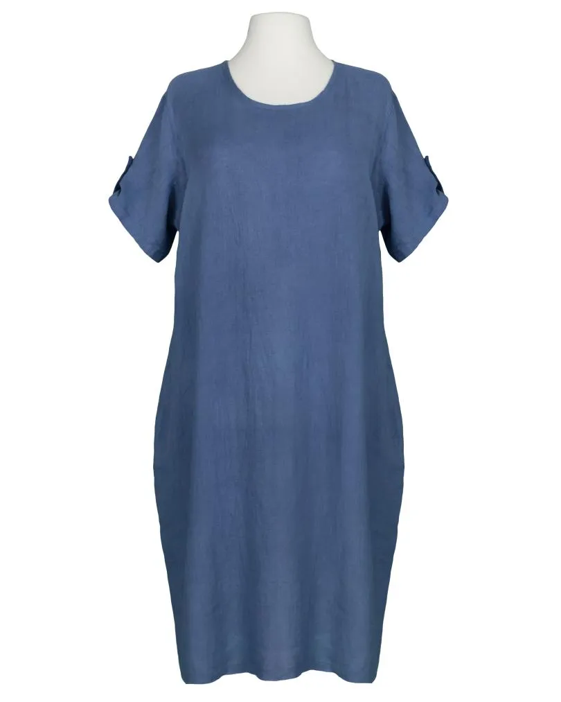 Leinenkleid Basic in  blau von Puro Lino (Bild 1)