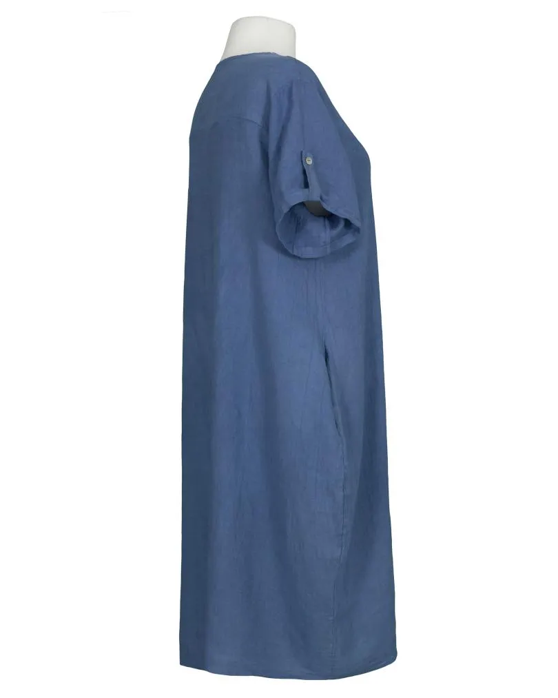 Leinenkleid Basic in  blau von Puro Lino (Bild 2)