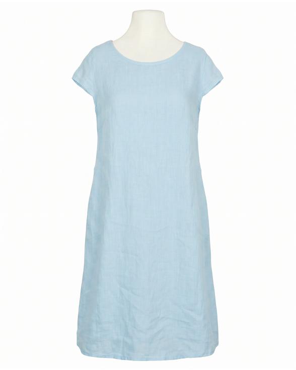 Leinenkleid Basic in hellblau von Puro Lino