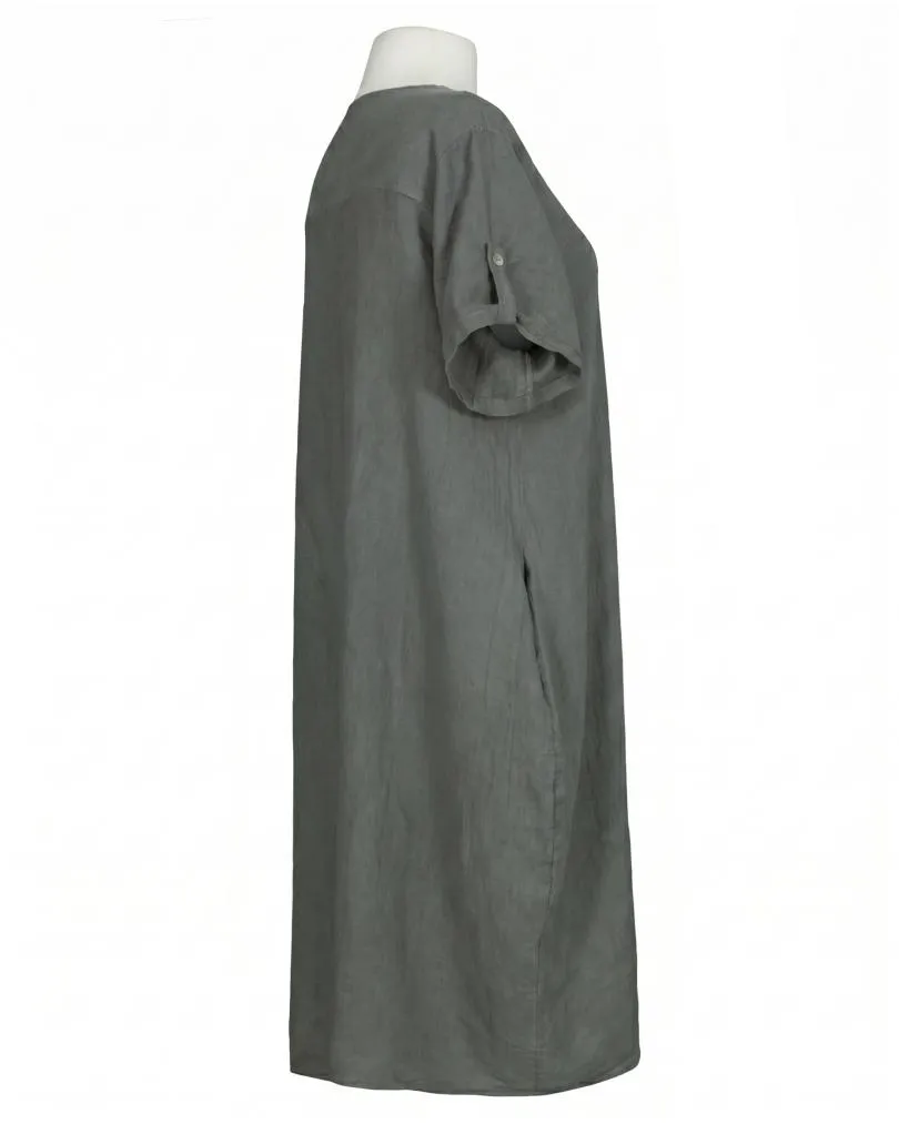 Leinenkleid Basic in  khaki von Puro Lino (Bild 2)
