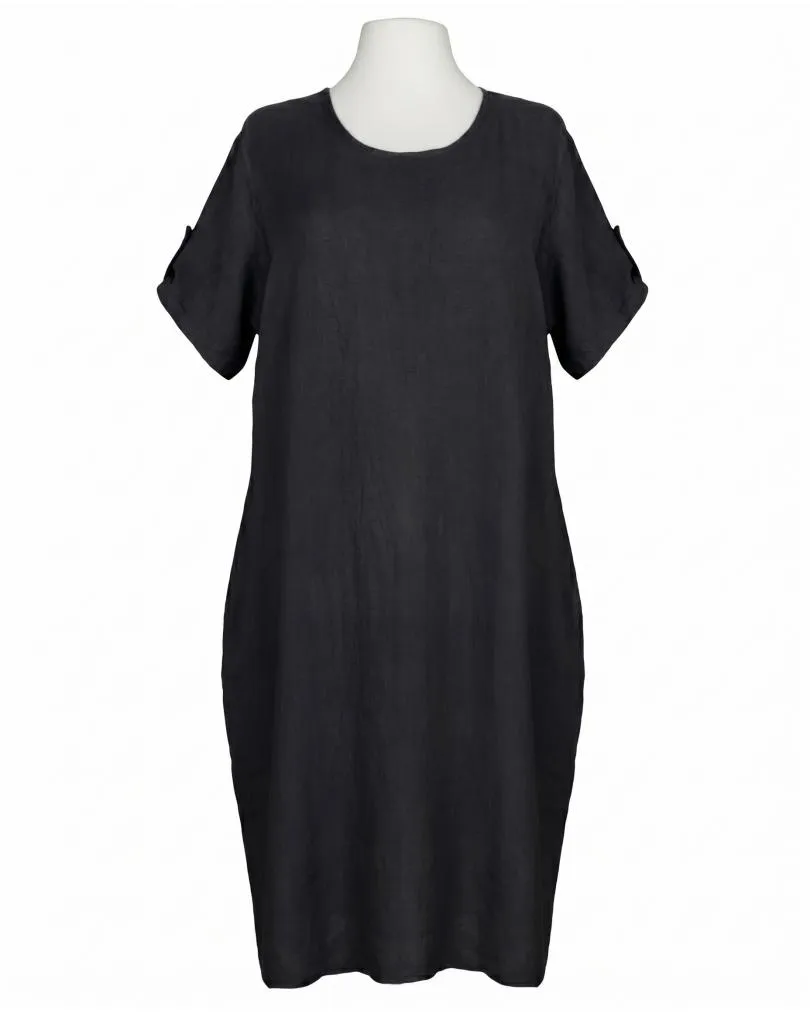 Leinenkleid Basic in  schwarz von Puro Lino (Bild 1)
