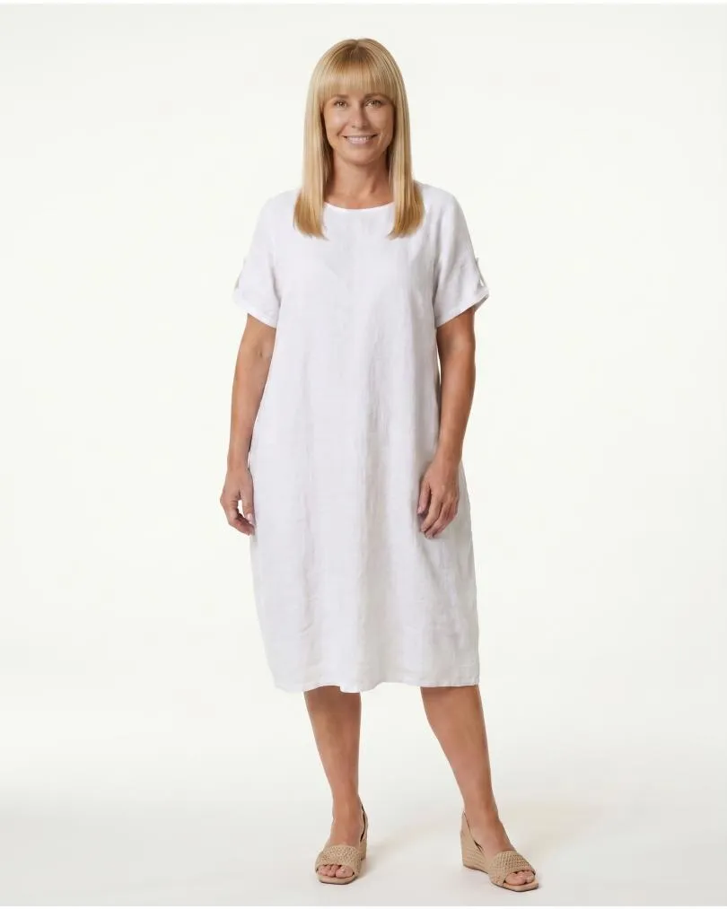 Leinenkleid Basic in  wei� von Puro Lino (Bild 3)