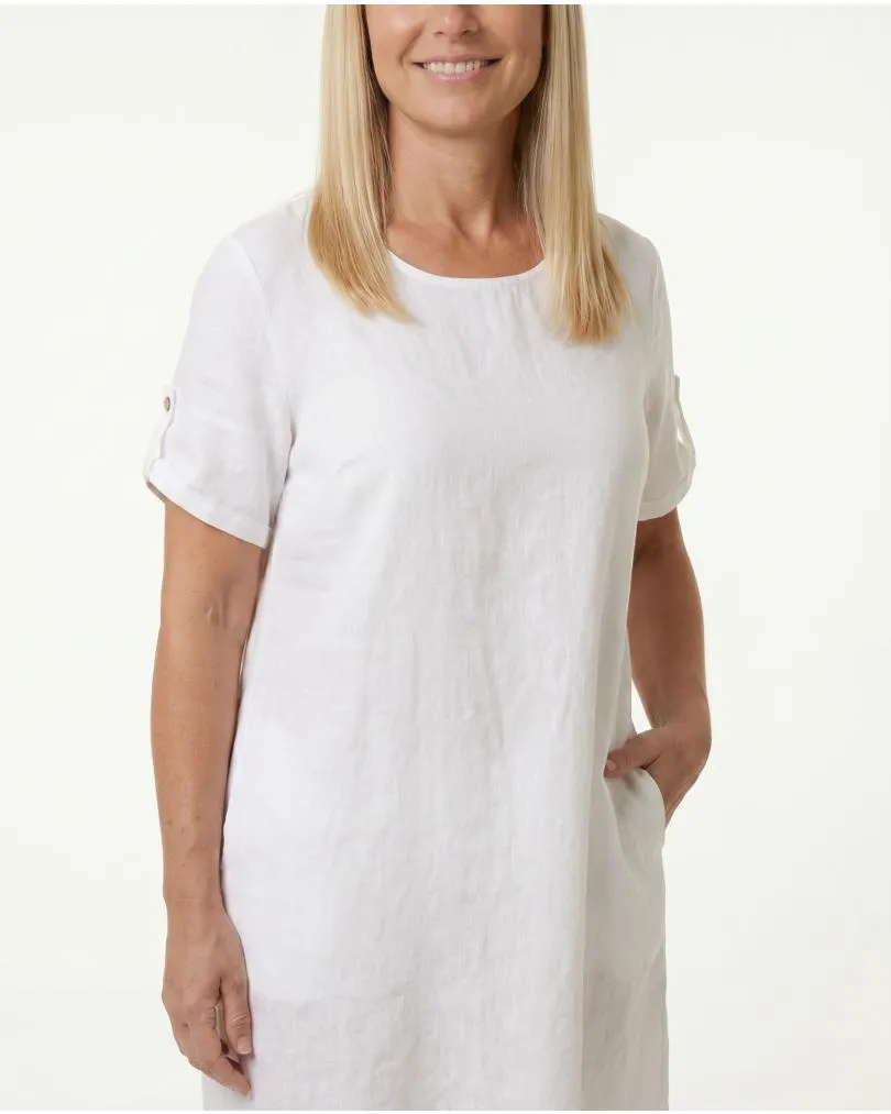 Leinenkleid Basic in  wei� von Puro Lino (Bild 5)