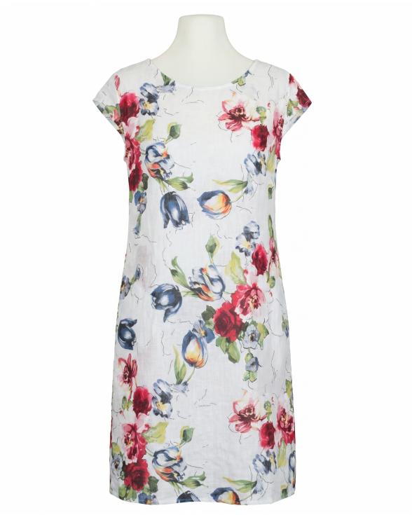 Leinenkleid Blumen in bunt von Puro Lino