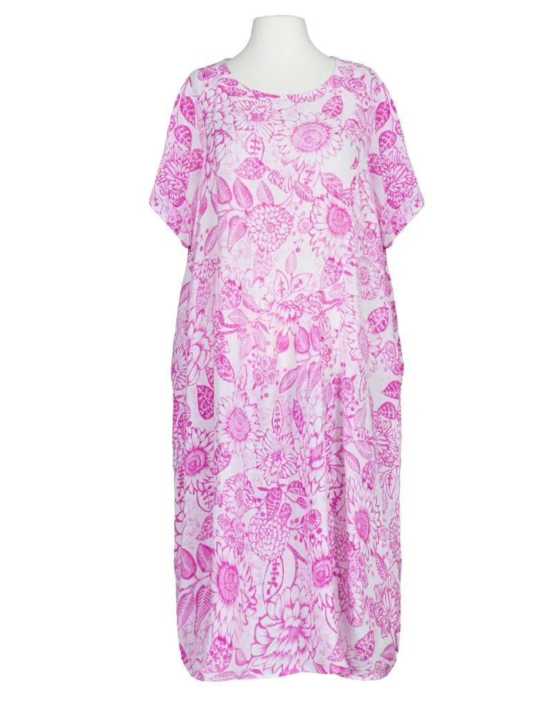 Leinenkleid Blumenmuster in  pink von Made in Italy (Bild 1)