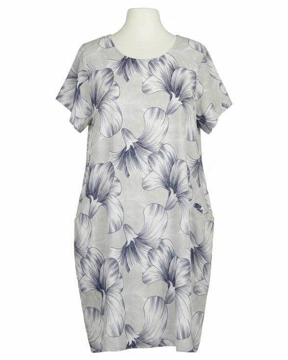 Leinenkleid Floral in grau von Puro Lino