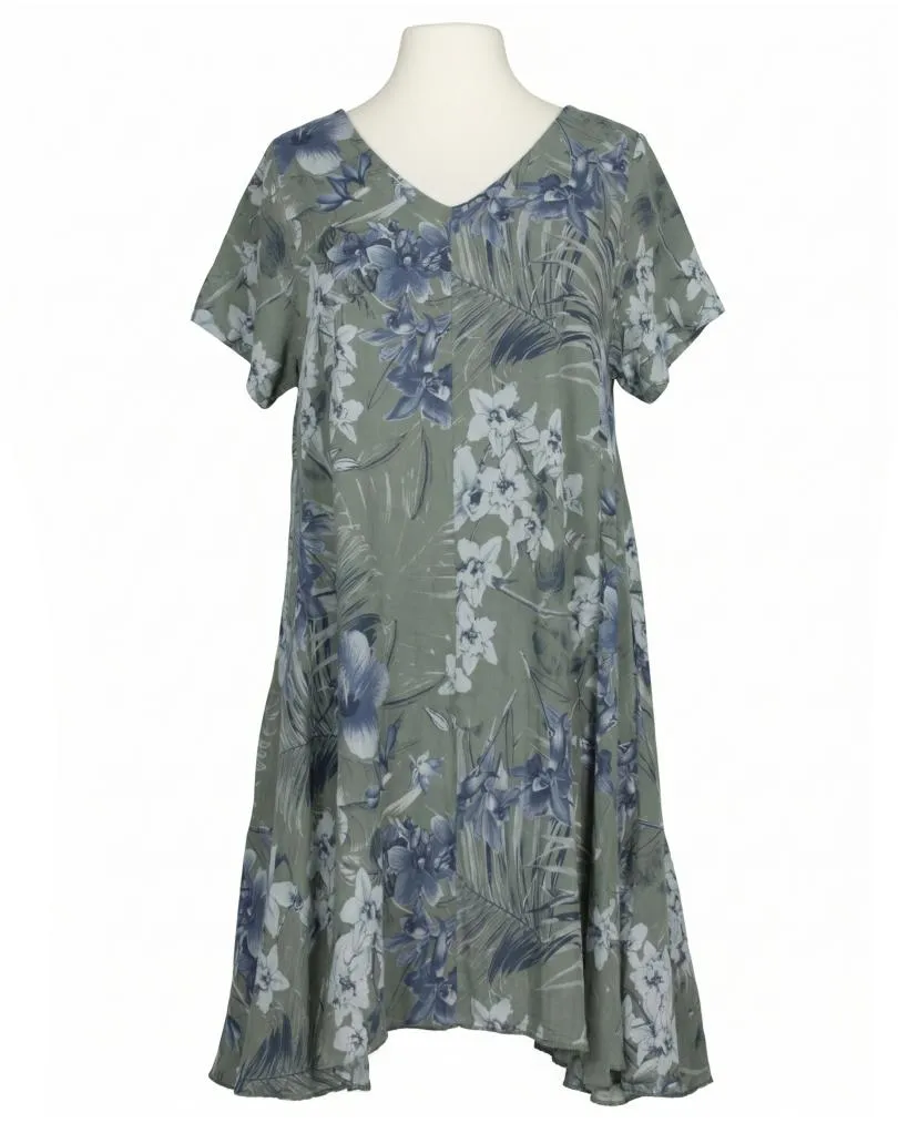 Leinenkleid Floral in  khaki von Made in Italy (Bild 1)