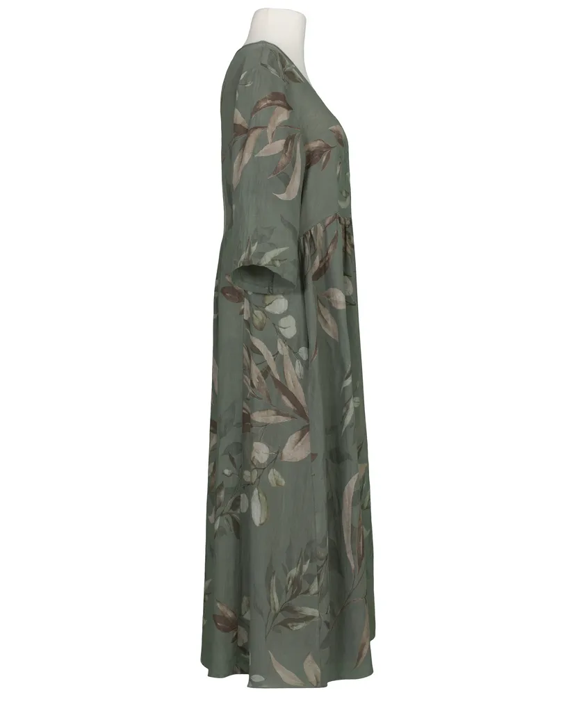 Leinenkleid Floral in  oliv von Puro Lino (Bild 2)