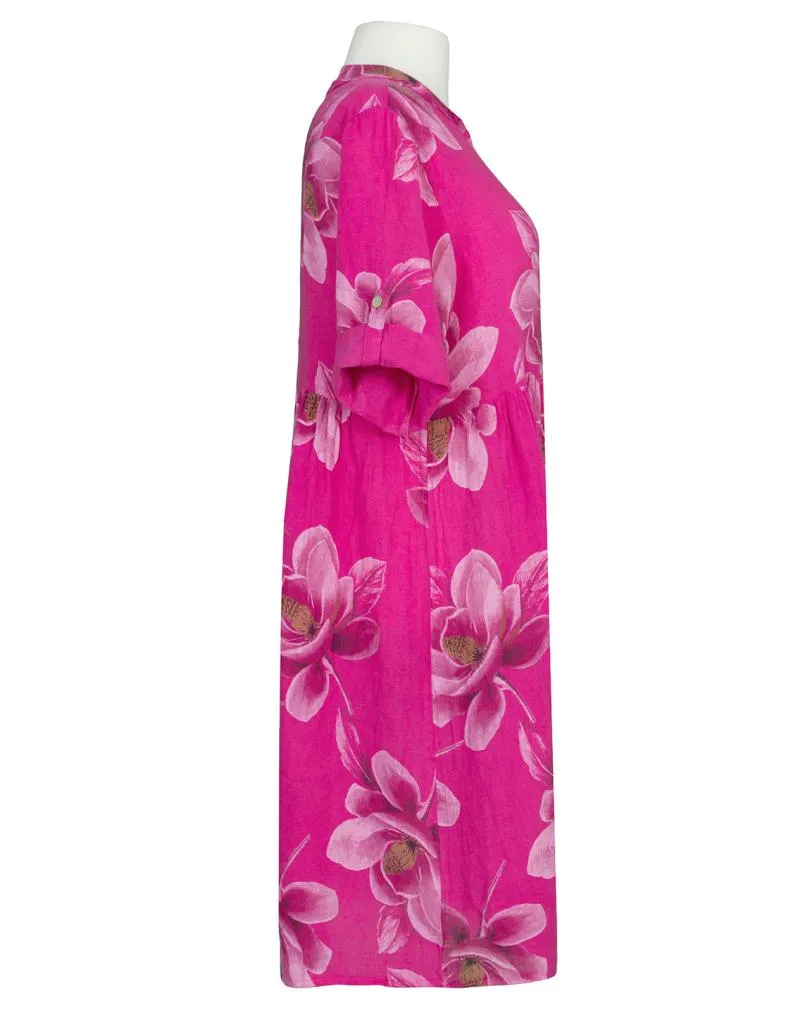 Leinenkleid Floral in  pink von Puro Lino (Bild 3)