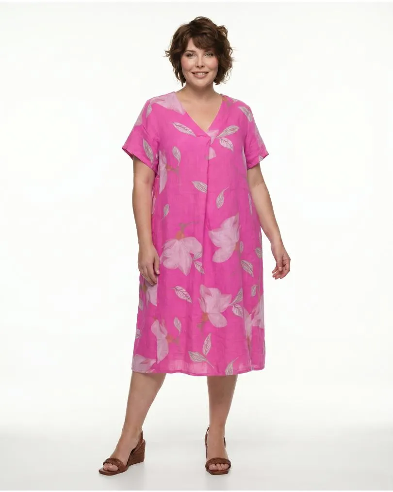 Leinenkleid Floral in  pink von Puro Lino (Bild 3)
