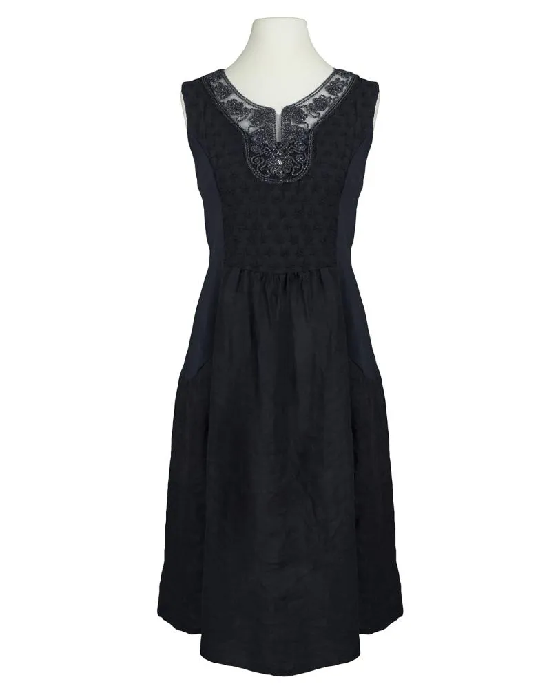 Leinenkleid Kordelstickerei in  schwarz von Diana (Bild 1)