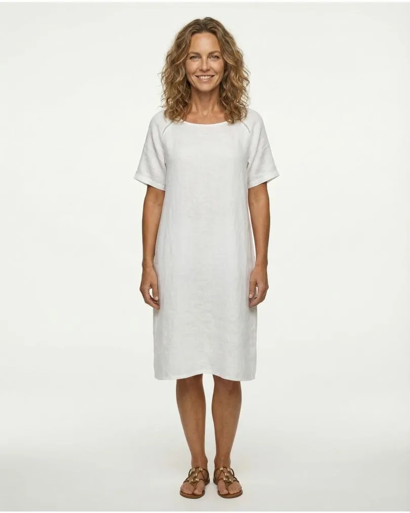 Leinenkleid Lochstickerei in  wei� von Puro Lino (Bild 3)