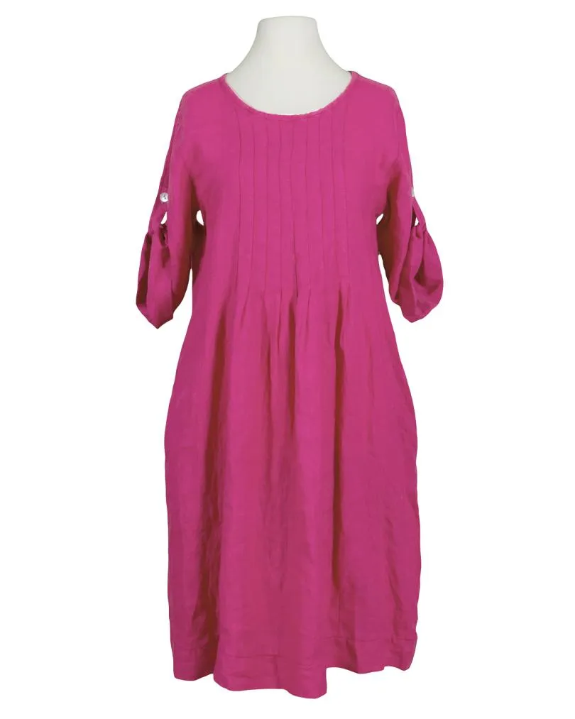 Leinenkleid mit Biesen in  pink von Made in Italy (Bild 1)