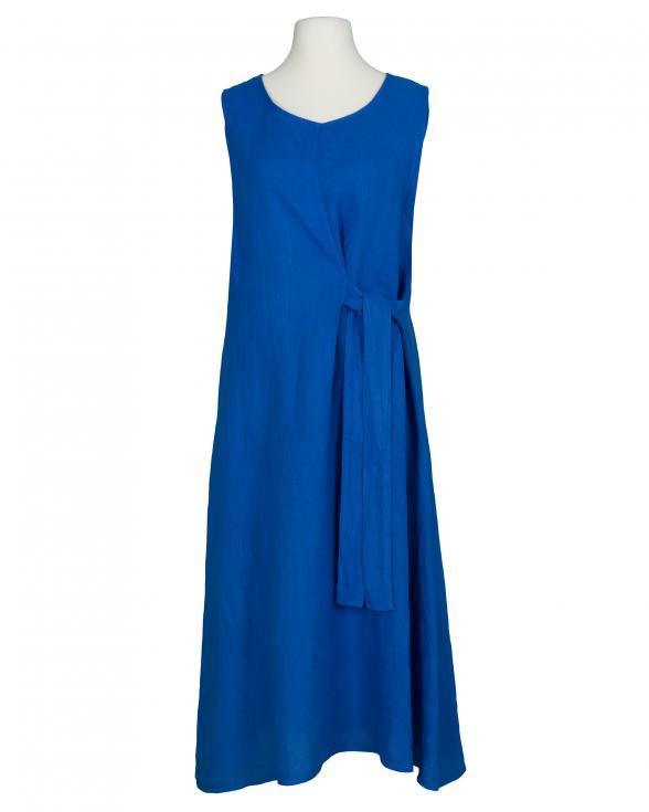 Leinenkleid mit Bindeg�rtel in k�nigsblau von Puro Lino