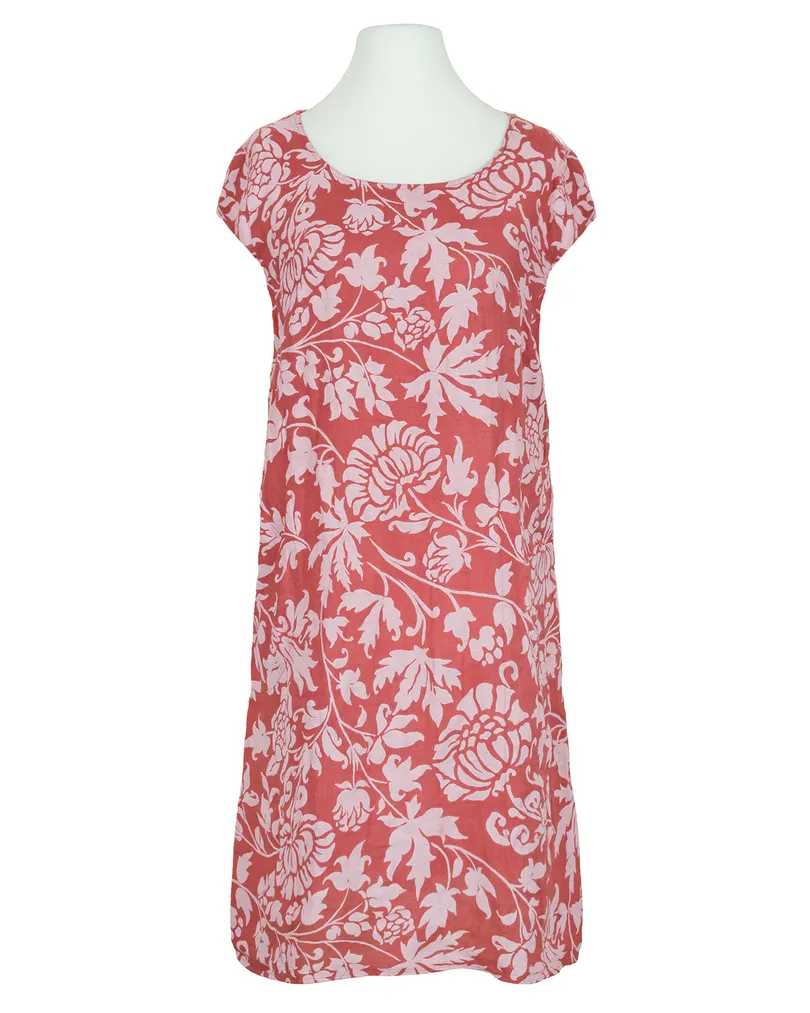 Leinenkleid mit Bl�tenprint in  ziegelrot von Diana (Bild 1)