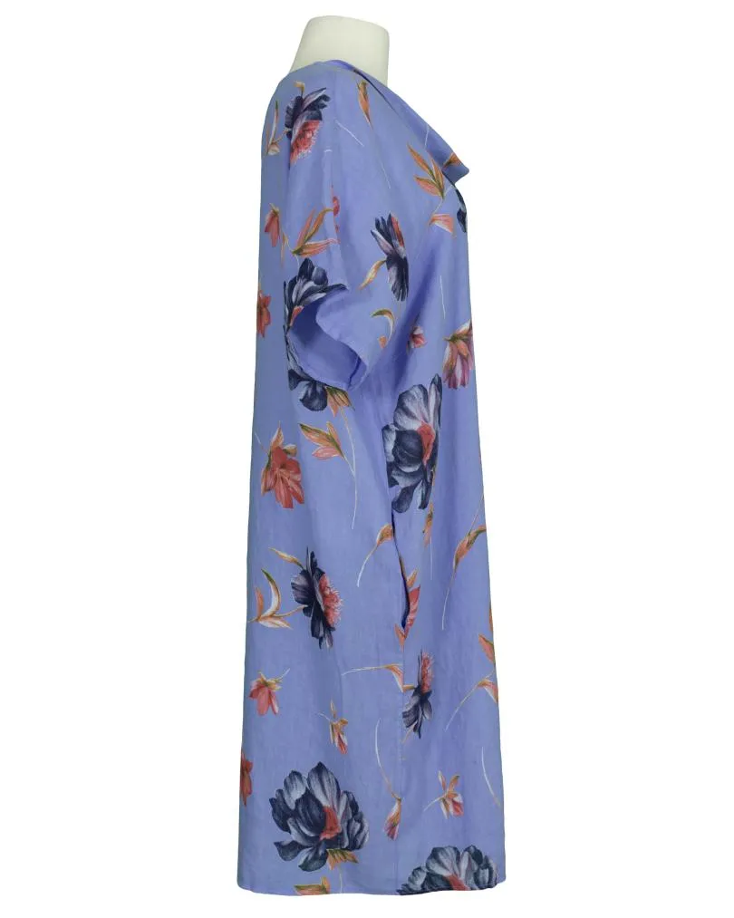 Leinenkleid mit Blumen in  blau von Puro Lino (Bild 3)