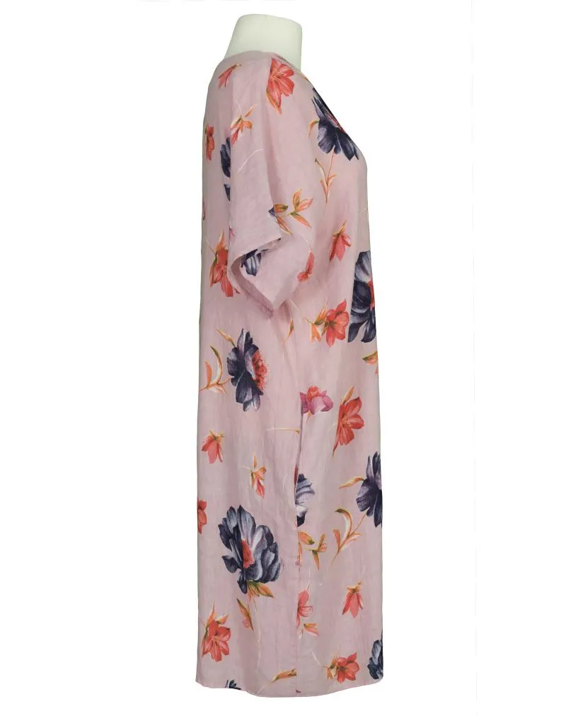 Leinenkleid mit Blumen in  rosa von Puro Lino (Bild 3)
