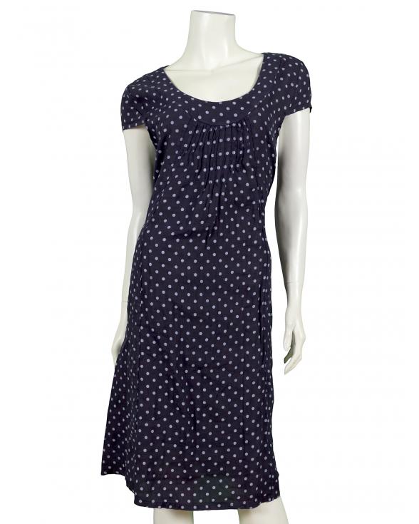 Leinenkleid mit Punkten in  dunkelblau von Diana (Bild 1)