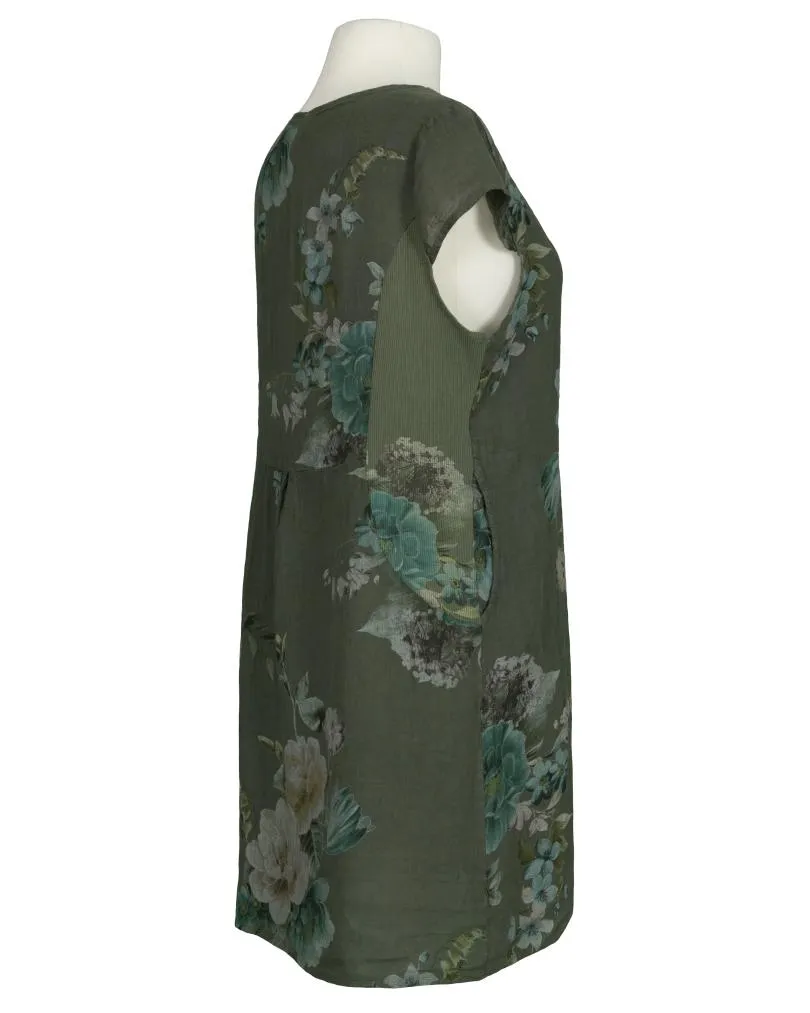 Leinenkleid mit Rosen in  khaki von Puro Lino (Bild 2)