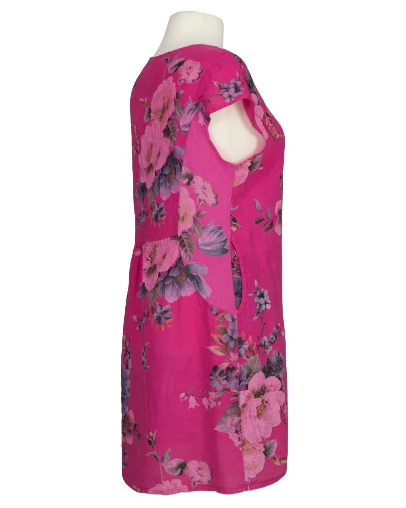 Leinenkleid mit Rosen in  pink von Puro Lino (Bild 2)