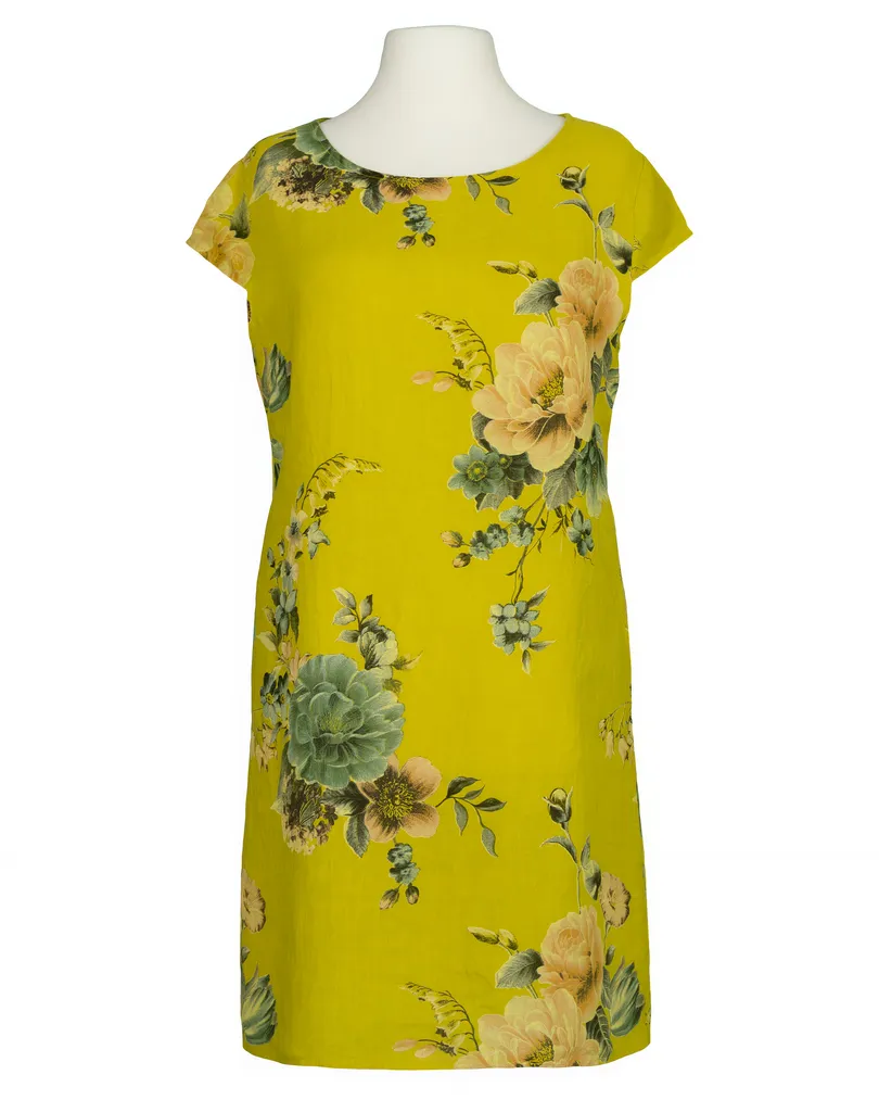 Leinenkleid mit Rosen in senf von Puro Lino